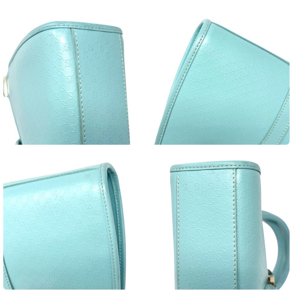 GUCCI Vintage Micro GG Monogram Logo Jackie Mini Tote Bag Mint Blue [105560] - Picture 13 of 14